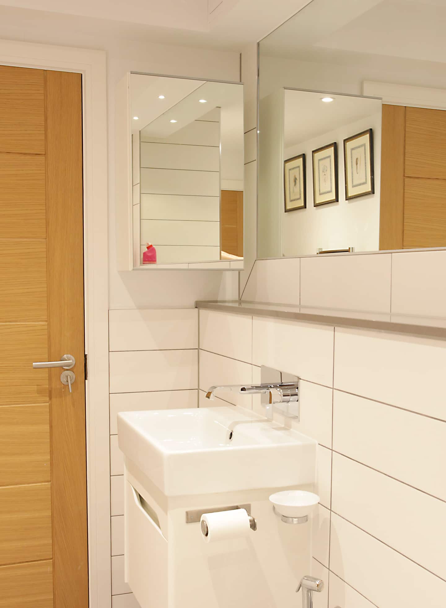 Freshly tiled sink and storage