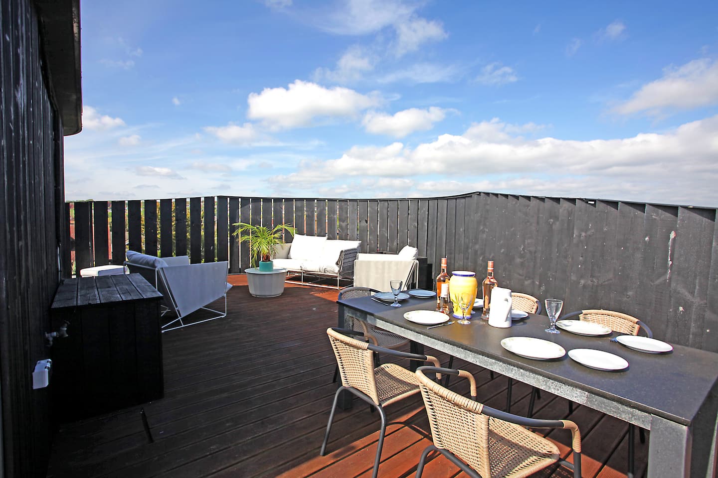 Dining on the roof terrace